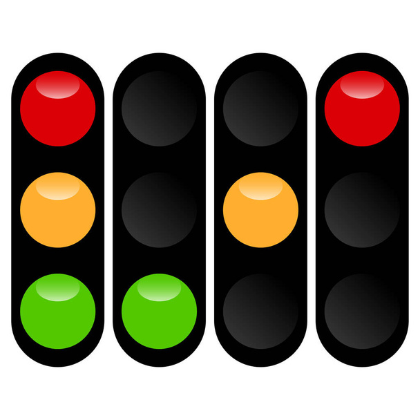Traffic light, traffic lamp, semaphore icon, illustration - stock vector illustration, clip-art graphics - Vektör, Görsel