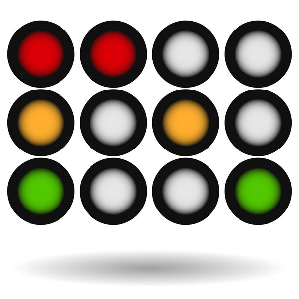 Traffic light, traffic lamp, semaphore icon, illustration - stock vector illustration, clip-art graphics - Vektori, kuva