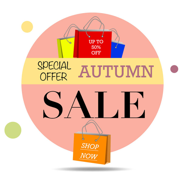 Special autumn sale poster banner. for print and shop and online shopping. Suitable for advertising - Vector, Image