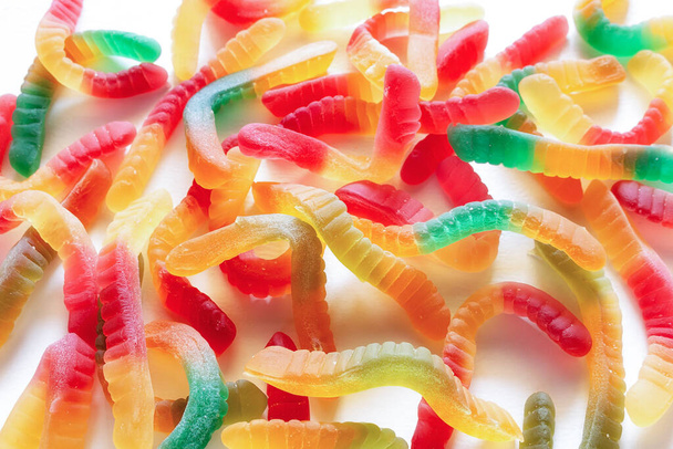 gummy worms candy sweets close up - Foto, afbeelding