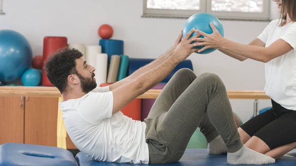Core strengthening exercises with pilates ball - Fotografie, Obrázek