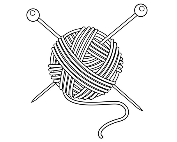 Sewing notions. Hand drawn thread, needle, scissors, ball of yarn, knitting  needles, crochet. Vector illustration Stock Vector
