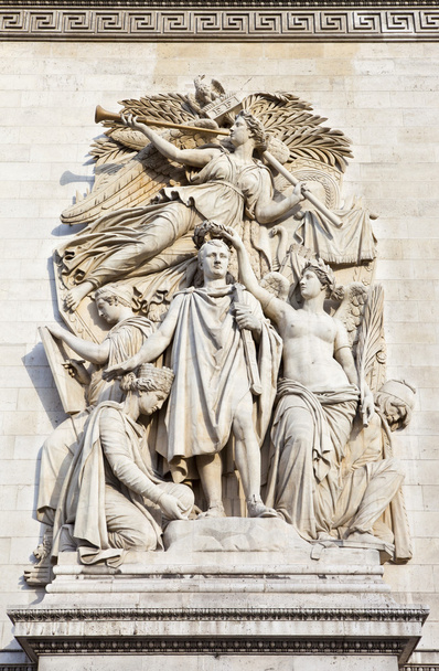 Sculptural Detail on the Arc de Triomphe in Paris - 写真・画像