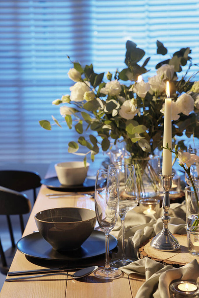 Festive table setting with beautiful tableware and decor indoors - Foto, Bild