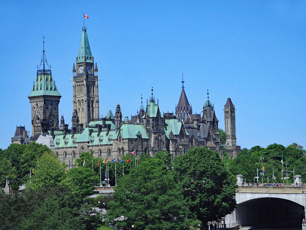 Ottawa, view of Canada's Parliament Building from across the Rideau Canal - Photo, Image