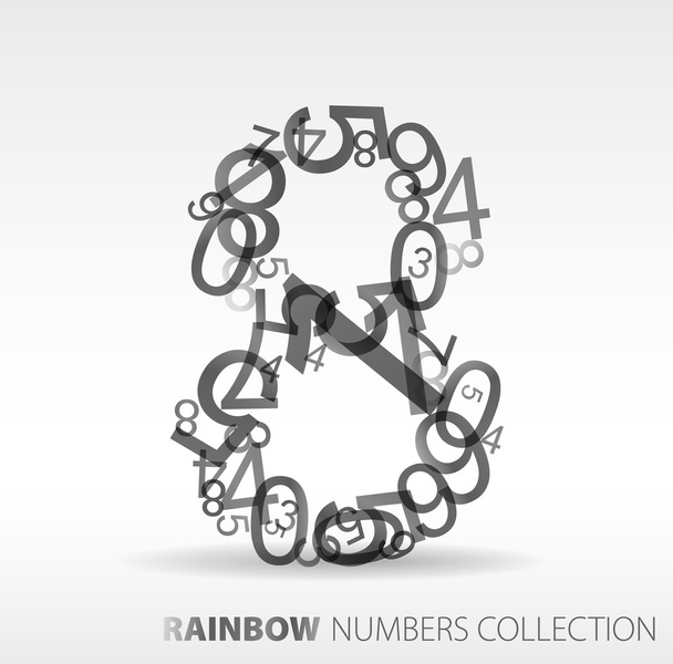 Number eight made from various numbers - Vector, Image