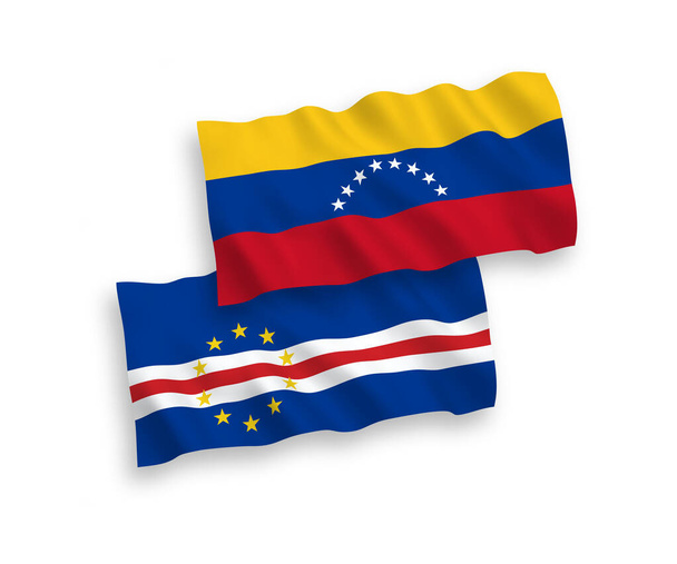 Zászló Venezuela és a Republic of Cabo Verde fehér alapon - Vektor, kép