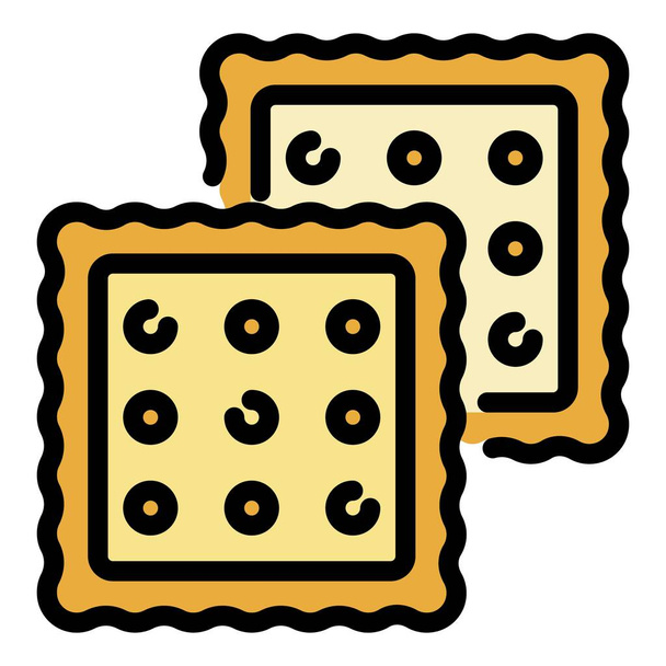 Two crackers icon color outline vector - Vecteur, image