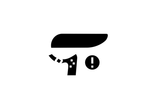 kövek a hasnyálmirigy glyph ikon animáció - Felvétel, videó