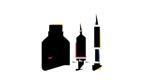 leki i preparaty kolorowa animacja ikony - Materiał filmowy, wideo