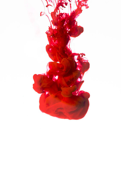 鮮やかな赤の液滴インク。高品質の写真 - 写真・画像