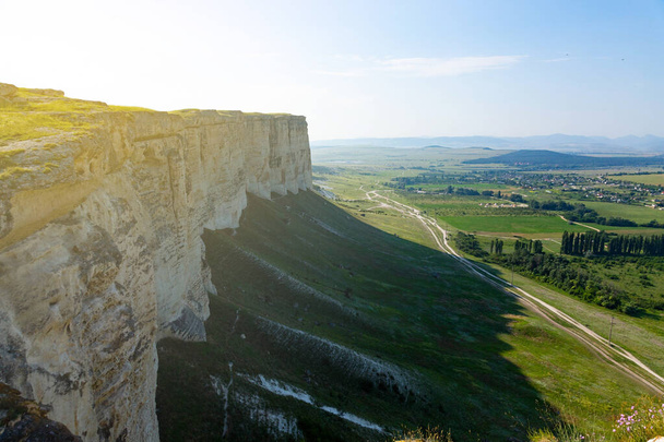 White limestone rock, wild mountain nature, national landmark. High quality photo - Photo, image