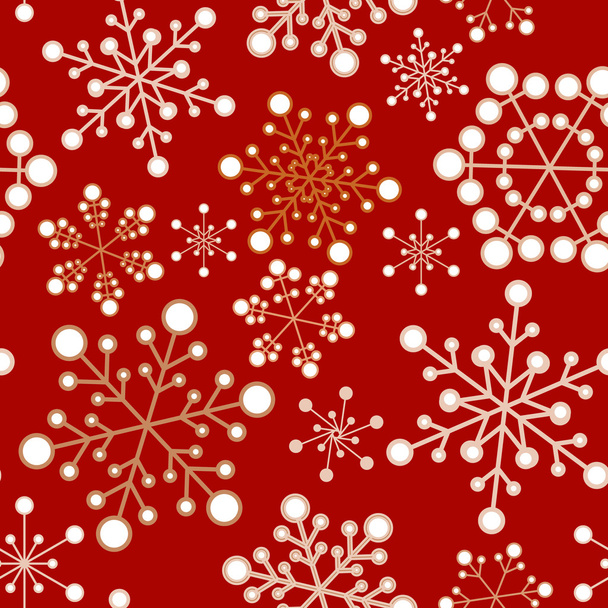 赤と金色のクリスマスのシームレスなパターン - ベクター画像