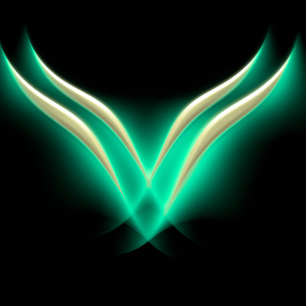 Wings abstract Neon shape racing minimalist cool - V face glow - 写真・画像