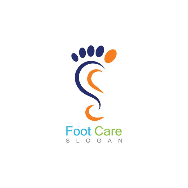 Diseño de la plantilla del logotipo del cuidado de los pies Vector, emblema, diseño conceptual, símbolo creativo, icono - Vector, imagen