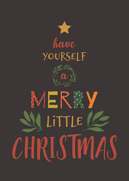 メリークリスマスポストカードチラシのコンセプト、ベクトルイラスト  - ベクター画像