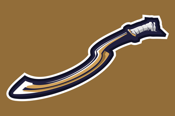 Illustrazione vettoriale della spada khopesh a forma di falce egiziana. semplice icona dell'arma. - Vettoriali, immagini