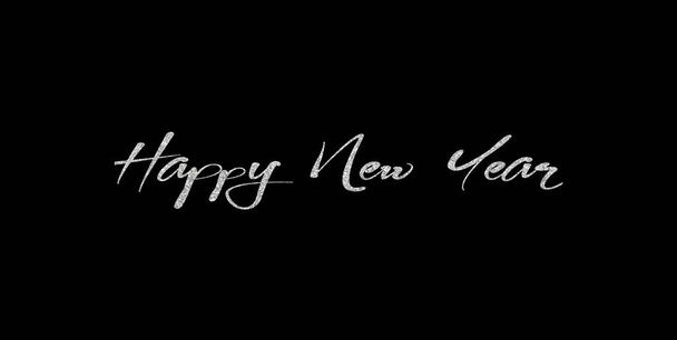 happy new year 2022 wallpaper with black background and silver sparkle - Zdjęcie, obraz
