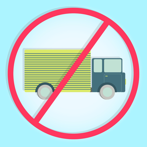 Colorful symbol prohibiting trucks - Vector, Image