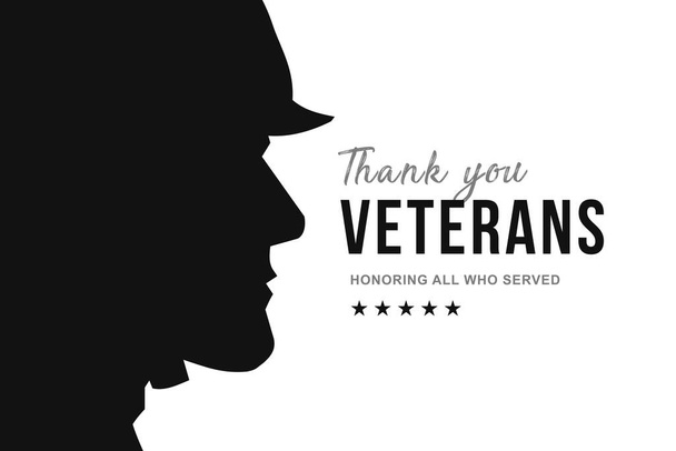 Glücklicher Veteranentag. Danke Veteranen für euren Dienst. Ehrung aller, die gedient haben. Elemente amerikanischer Flagge. Poster, Tapete, Hintergrund - Foto, Bild