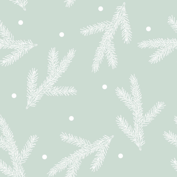 New year and Chrisnmas background with snowflakes and fir branch - Вектор,изображение
