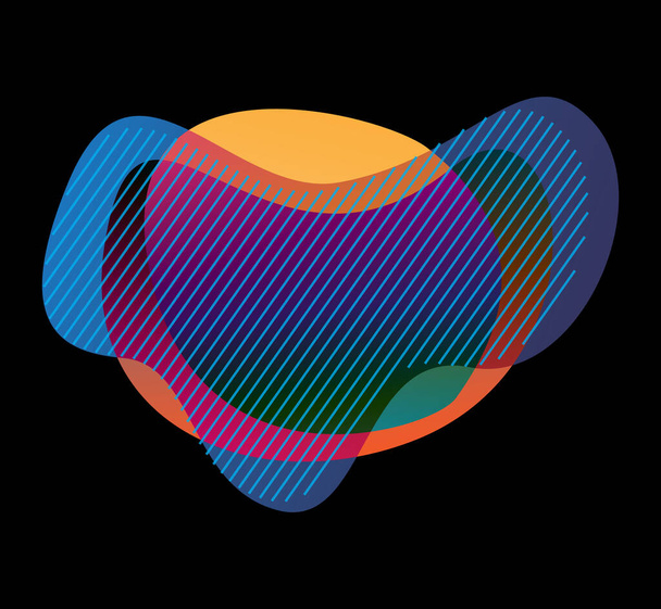 Conjunto de forma libre de flujo en gradiente de colores. Formas coloridas orgánicas fluidas abstractas en superposición translúcida. Elementos líquidos de diseño moderno con efecto de transición suave. Ilustración Jpeg - Foto, imagen
