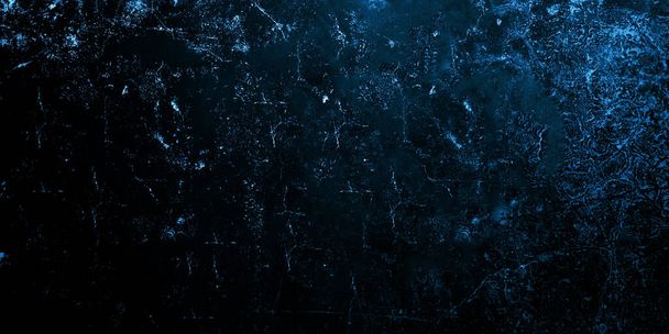 Scary dark blue cracked wall for background - Фото, зображення