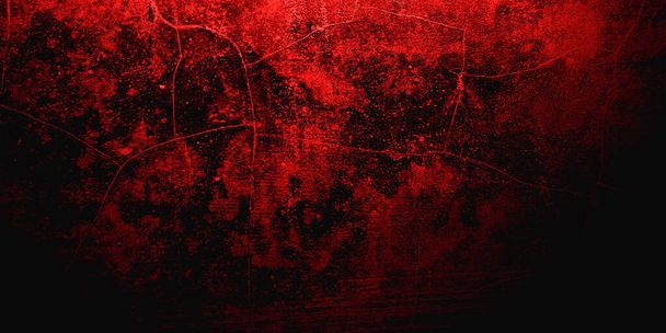 Rode griezelige achtergrond. Donker grunge rode textuur beton - Foto, afbeelding