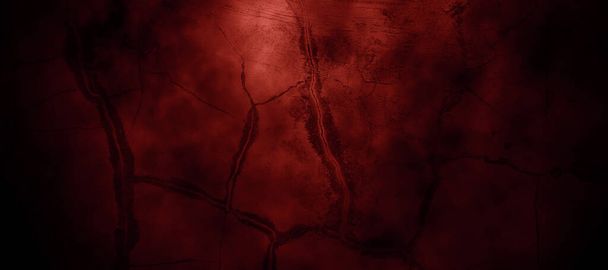 Dark Red horror scary background. Dark grunge red texture concrete - Foto, immagini
