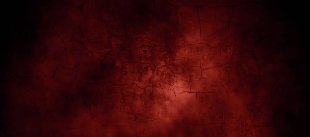 Spaventoso sfondo horror rosso scuro. Grunge scuro struttura di cemento rosso - Foto, immagini