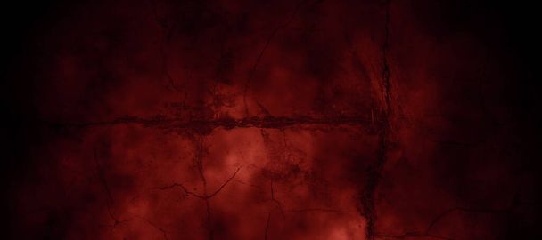 Dunkelroter Horror mit gruseligem Hintergrund. Dark Grunge Red Texture Beton - Foto, Bild
