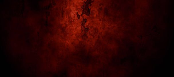 Fondo aterrador de terror rojo oscuro. Grunge oscuro textura roja hormigón - Foto, Imagen