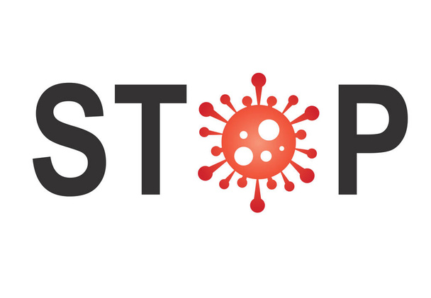 stop virus vector - red virus icon  - Vector, Image