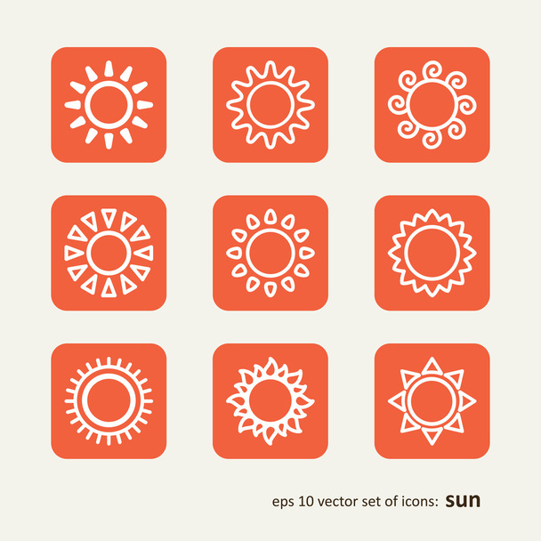 Los iconos - el sol
 - Vector, imagen