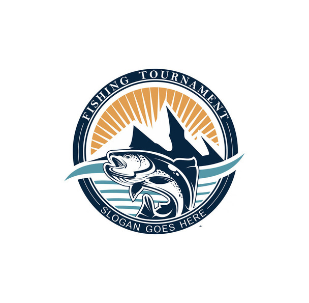 Логотип векторного логотипа турнира по рыбалке  - Вектор,изображение