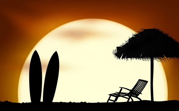 Relaxing on the beach - Vector, Image