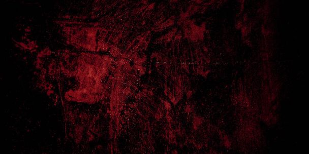 Fond d'horreur rouge et noir. Texture rouge grunge foncé béton - Photo, image