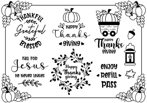 happy thanksgiving illustration Vector for banner - Vector, Image