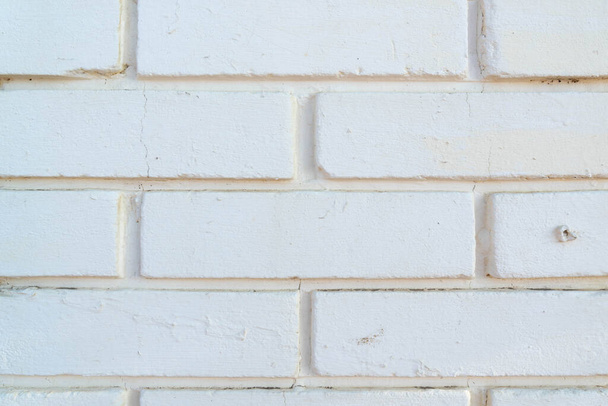 Λευκός τοίχος από τούβλα. Μπρίκγουερκ από κοντά. Δημιουργικό ιστορικό εποχής - Φωτογραφία, εικόνα