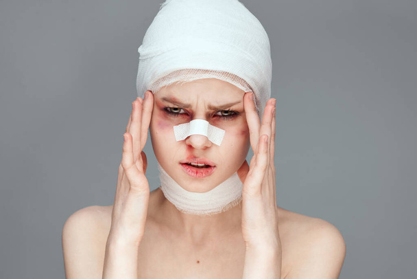 a person plastic surgery operation bare shoulders studio lifestyle - Фото, изображение