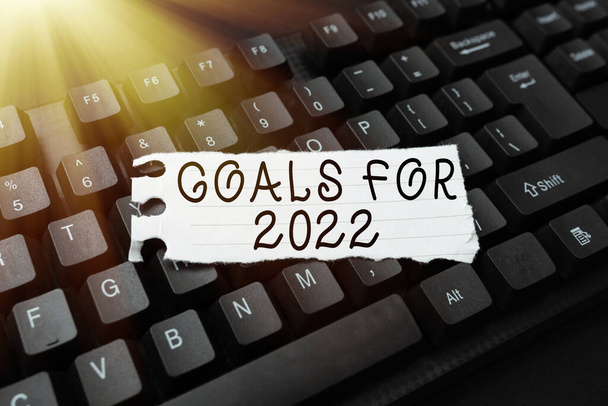 Ihletet adó szöveg Célok 2022-re. Üzleti áttekintés személyek célja ambíció vagy erőfeszítés célja vagy kívánt eredmény Új üzenetek küldése Online, Vizuális regények létrehozása, Rövid történetek gépelése - Fotó, kép
