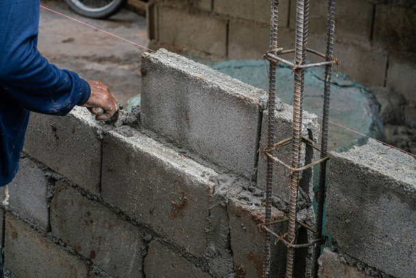 Cemento calcestruzzo sondaggio in cantiere muro costruzione nuovo concetto di casa - Foto, immagini