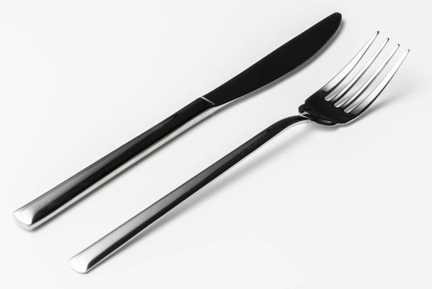Fork and knife isolated on white background - Zdjęcie, obraz