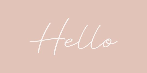 Hello- hand drawn calligraphy and lettering inscription. - Vector, afbeelding