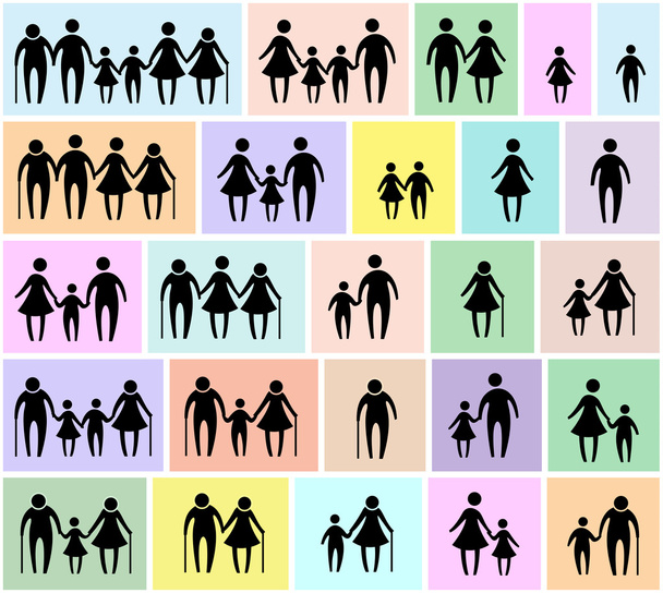 Familiensymbole gesetzt - Vektor, Bild