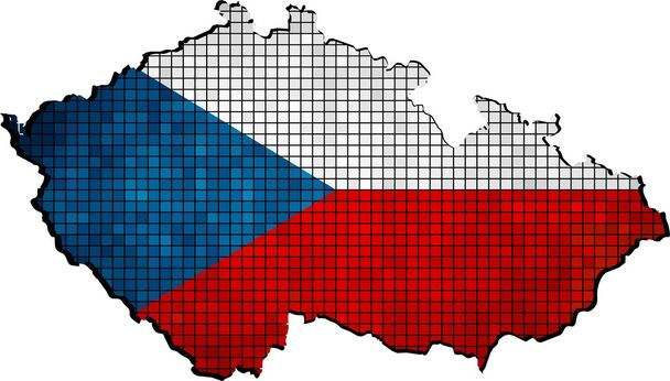 Τσεχική Δημοκρατία χάρτη grunge μωσαϊκό - Διάνυσμα, εικόνα