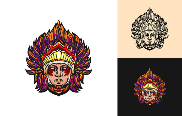 Indian chief illustration design vector - Vector, Image