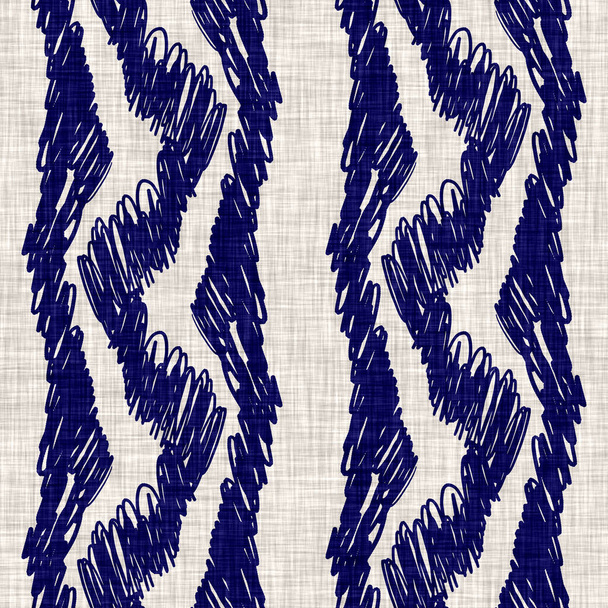 Bezešvé indigo omyté pruhy textury. Modrá tkaná boro prádlo bavlněné barvené efekt pozadí. Japonci opakují Batik vzdorovat vzorci. Asijské pruhované po celém textilním tisku. - Fotografie, Obrázek
