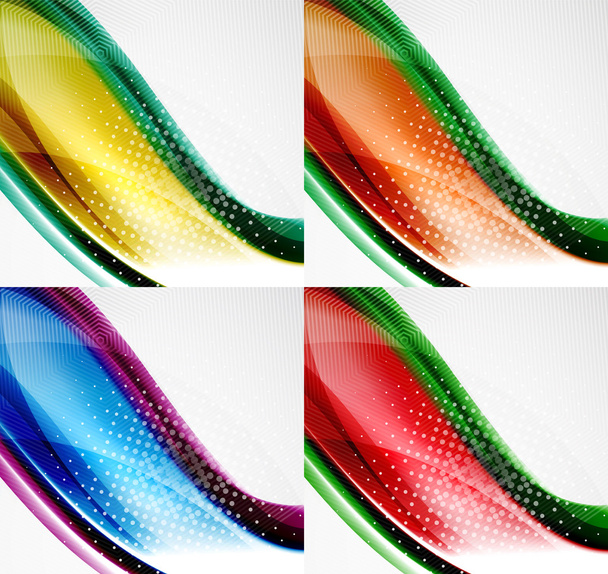 Collection of wave layouts - Vector, Image