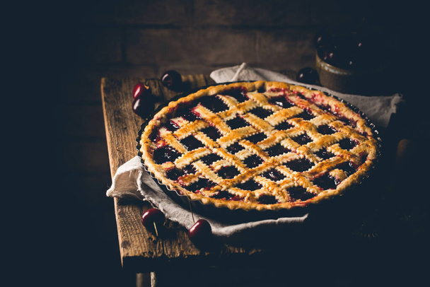 Homemade Cherry Pie - Fotoğraf, Görsel